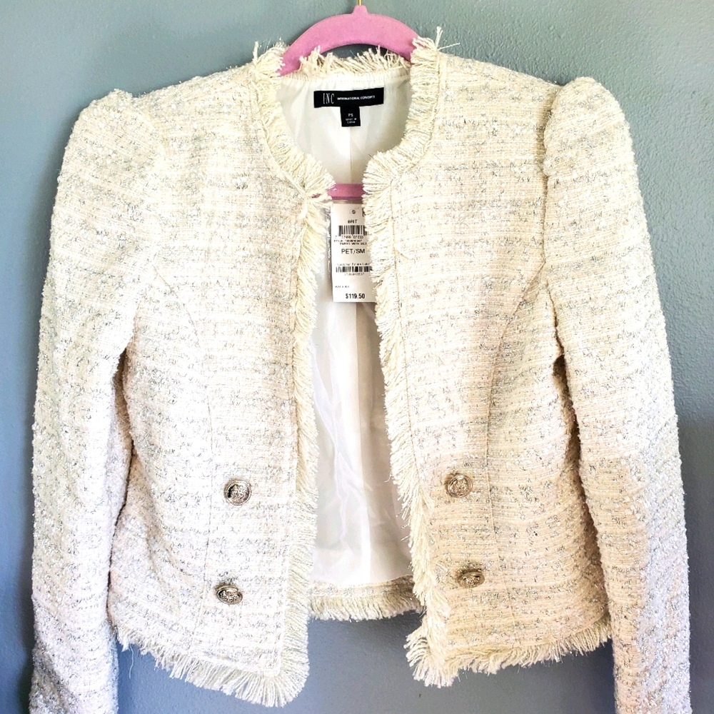 INC International Concept’s Woman’s dressy 2pc dress suit cream Petite Small